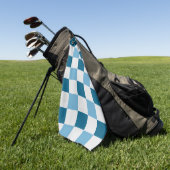 Wit en blauw schaakbordpatroon golfhanddoek (Groen)