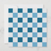Wit en blauw schaakbordpatroon kaart (Voorkant)