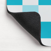 Wit en blauw schaakbordpatroon muismat (Hoek)