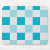 Wit en blauw schaakbordpatroon muismat (Voorkant)