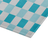 Wit en blauw schaakbordpatroon snijplank (Hoek)