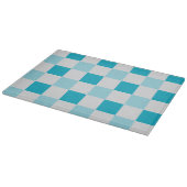 Wit en blauw schaakbordpatroon snijplank (Hoek)