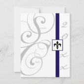 Wit en blauw Scroll lint Afstuderen Kaart (Voorkant)