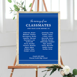 Wit en blauw ter nagedachtenis aan klasse Reunion Poster