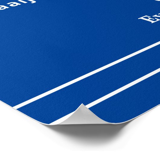 Wit en blauw ter nagedachtenis aan klasse Reunion  Poster (Hoek)