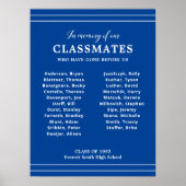 Wit en blauw ter nagedachtenis aan klasse Reunion  Poster (Voorkant)