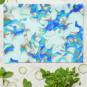 Wit en blauw theedoek (Gevouwen)