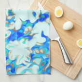 Wit en blauw theedoek (Quarter Fold)