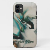 Wit en blauw water splash iPhone hoesjes (Achterkant)