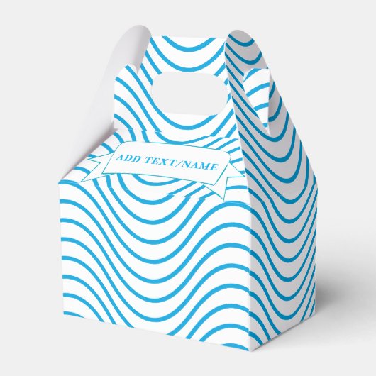 Wit en Blauwe golf patroon op maat Bedankdoosjes (Achterkant)