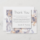 WIT EN BLAUWE PATELES FLORAAL ELEGANT DANK U KAART (Voorkant)