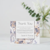 WIT EN BLAUWE PATELES FLORAAL ELEGANT DANK U KAART (Staand voorkant)