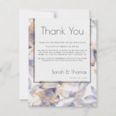 WIT EN BLAUWE PATELES FLORAAL ELEGANT DANK U KAART (Voorkant)