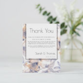 WIT EN BLAUWE PATELES FLORAAL ELEGANT DANK U KAART (Staand voorkant)