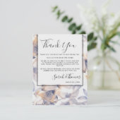 WIT EN BLAUWE PATELES FLORAAL ELEGANT DANK U KAART (Staand voorkant)