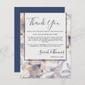 WIT EN BLAUWE PATELES FLORAAL ELEGANT DANK U KAART (Voorkant / Achterkant)
