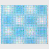 Wit en blauwe polka stippen cadeaupapier (Vlak)