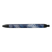 Wit en Blauwgroen Abstract Zwarte Inkt Pen (Voorkant)