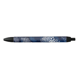 Wit en Blauwgroen Abstract Zwarte Inkt Pen