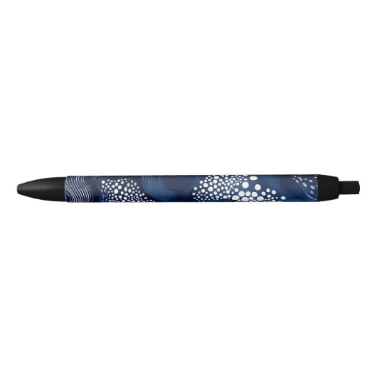 Wit en Blauwgroen Abstract Zwarte Inkt Pen (Voorkant)