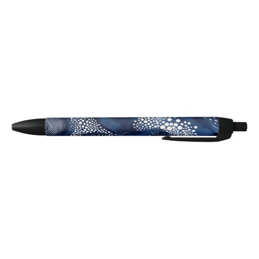 Wit en Blauwgroen Abstract Zwarte Inkt Pen (Bodem)
