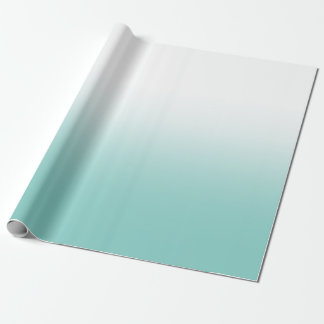 Wit en Blauwgroen Ombre Cadeaupapier