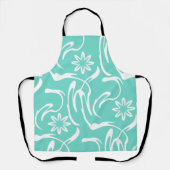 Wit en Blauwgroen Patroon Schort (Voorkant)