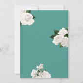  Wit en Blauwgroen Vrijgezellenfeest Kaart (Achterkant)