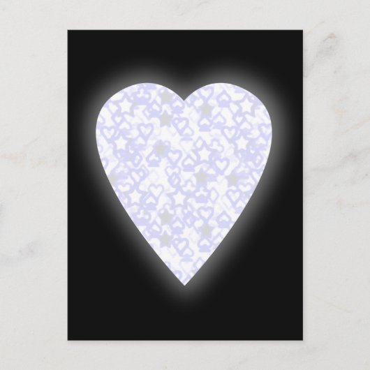 Wit en Bleek blauw hart. Geoctrooieerd ontwerp van Briefkaart (Voorkant)