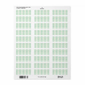 Wit en Bleek groen bloempatroon. Etiket (Full Sheet)