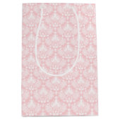 Wit en bleek roze bloemendamast medium cadeauzakje (Voorkant)