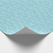 Wit en Bord Blauw Eenvoudige Bogen Patroon Cadeaupapier (Hoek)