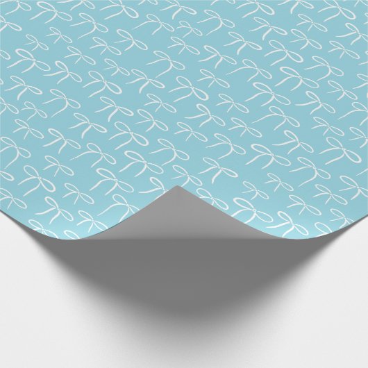 Wit en Bord Blauw Eenvoudige Bogen Patroon Cadeaupapier (Hoek)