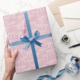 Wit en Bord Roze Eenvoudige Bogen Patroon Cadeaupapier