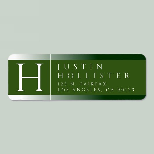 Wit en bos groen | Kassy Return-adreslabel Etiket