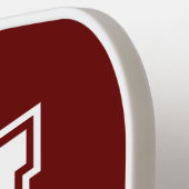 Wit en Bourgondisch Minimalistisch Modern Monogram Pickleball Paddle (Links Detail)