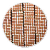 Wit en bruin Abstract Keramische Knop (Voorkant)