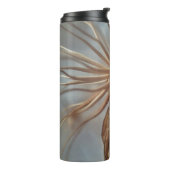 Wit en bruin abstract schilderij thermosbeker (Gedraaid links)