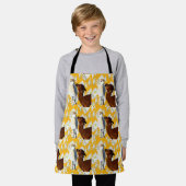 Wit en bruin alpaca's, Kinder full print Schort (Gedragen)