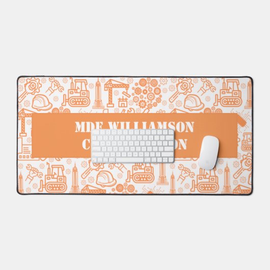 wit en bruin Architectural Blueprint Engineer Bureaumat (Keyboard & Muis)