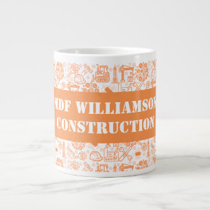 wit en bruin Architectural Blueprint Engineer Grote Koffiekop