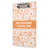 wit en bruin Architectural Blueprint Engineer Klembord (Links)