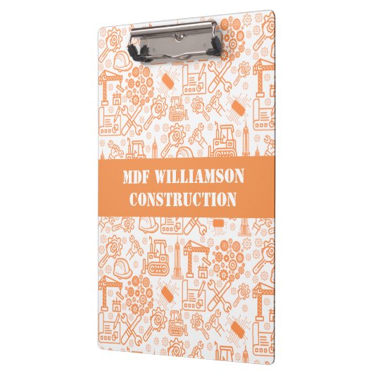 wit en bruin Architectural Blueprint Engineer Klembord (Links)