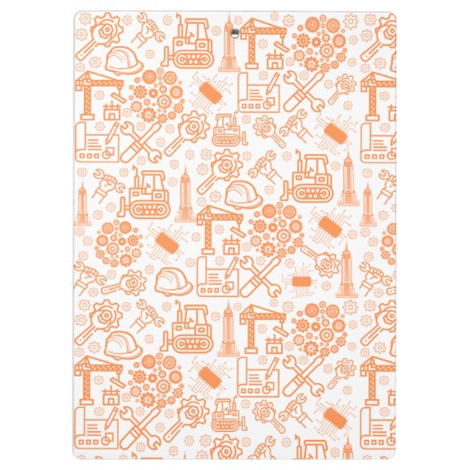 wit en bruin Architectural Blueprint Engineer Klembord (Achterkant)