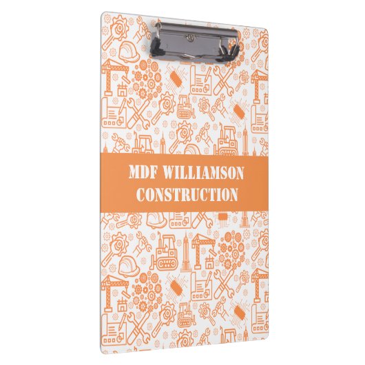 wit en bruin Architectural Blueprint Engineer Klembord (Rechts)