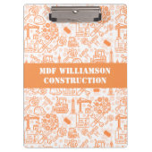 wit en bruin Architectural Blueprint Engineer Klembord (Voorkant)