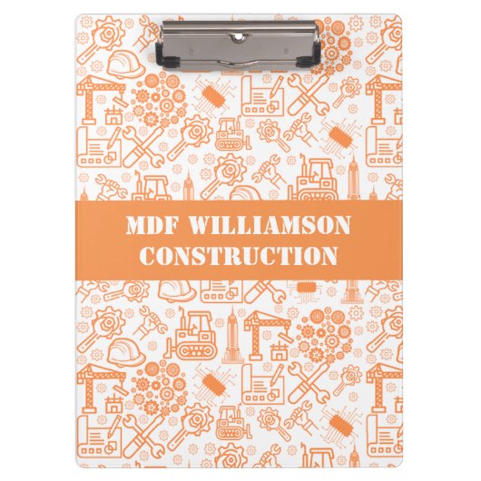wit en bruin Architectural Blueprint Engineer Klembord (Voorkant)