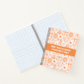 wit en bruin Architectural Blueprint Engineer Notitieboek (Binnen)