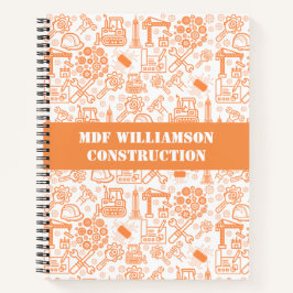 wit en bruin Architectural Blueprint Engineer Notitieboek