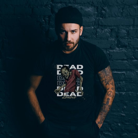 Wit en Bruin Dead Zombie T-Shirt